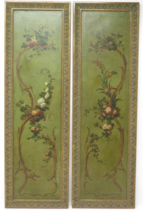 Pair of Tall Painted Panels