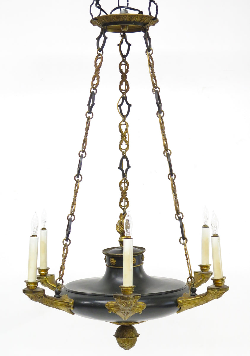 A Charles X Patinated and Gilt Bronze Six Light Chandelier – Nick Brock ...