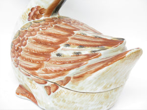 Chinese Hand-Painted Tureen in the Form of a Goose