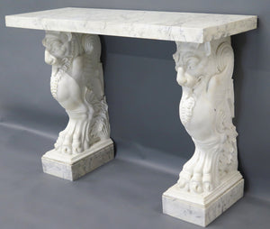 Neoclassical / Ancient Roman-Style Carrera Marble Console Table