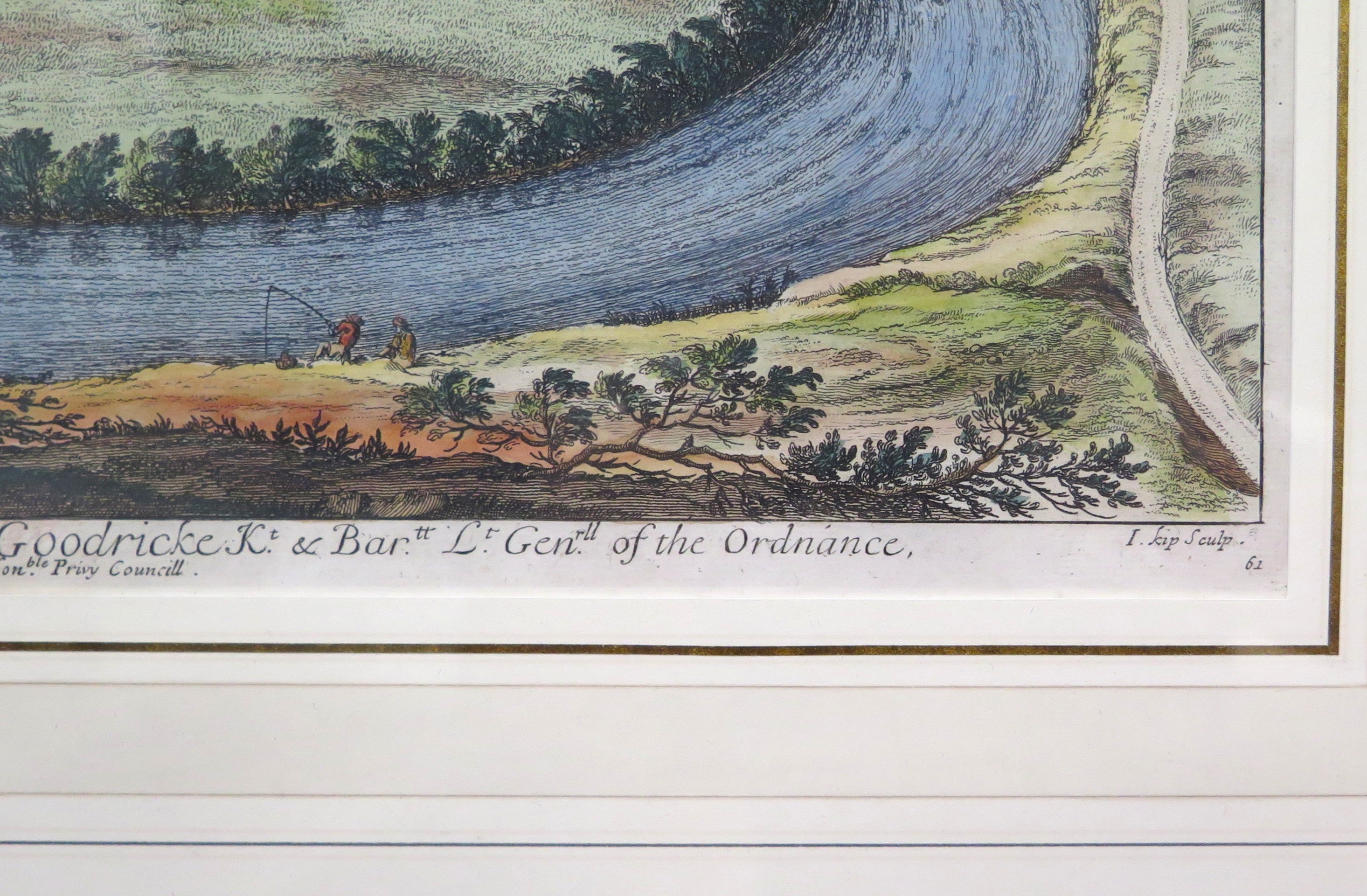 Bird's Eye View of Great Ribston (Ribston Hall) Colored Copper Plate E ...