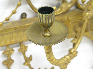 Pair of Georgian Revival Robert Adam-Style 3-Light Girandoles