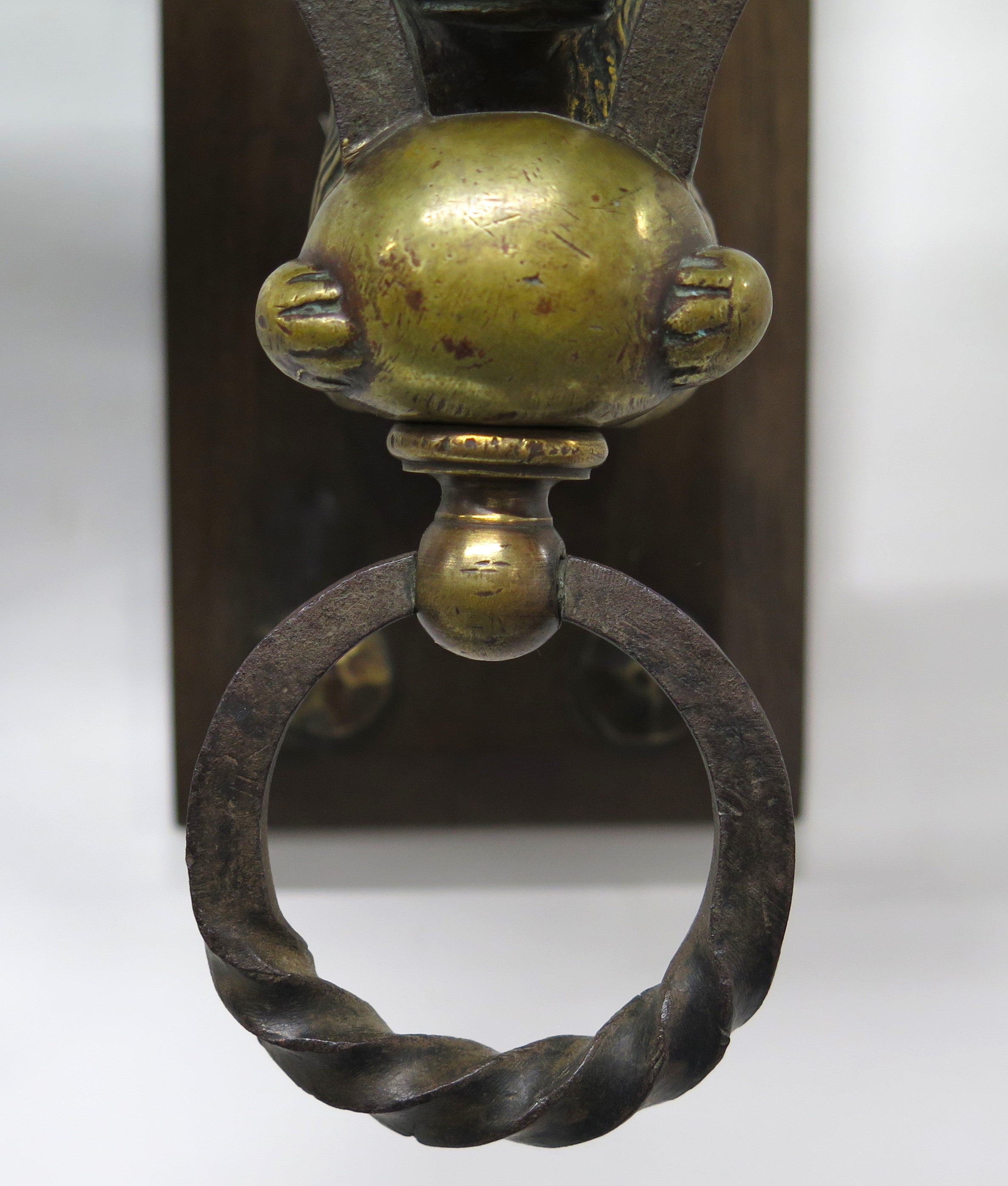 A Pair of Early 20th C. Hand Wrought Iron Two Light Sconces