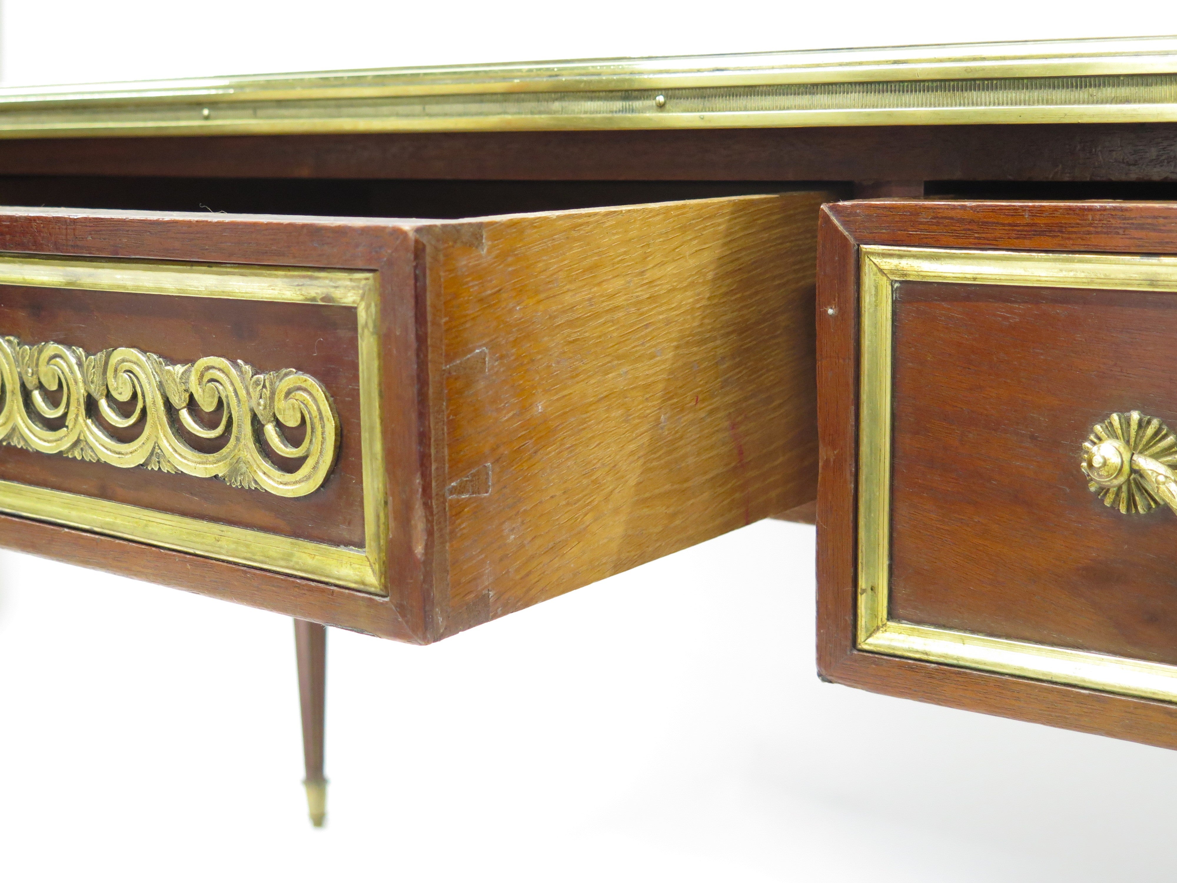 Late 19th Century Louis XVI Style Plum Pudding Mahogany Writing Desk