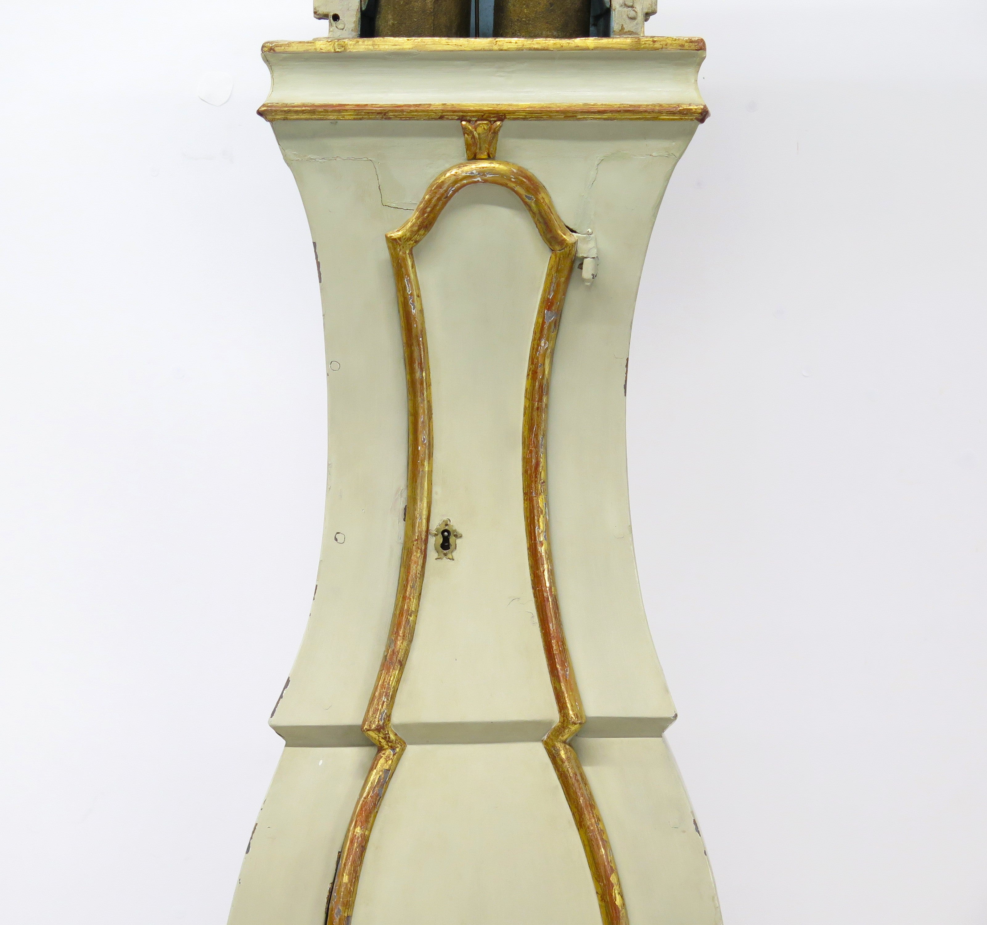 Baroque Paint and Parcel Gilt Longcase Clock