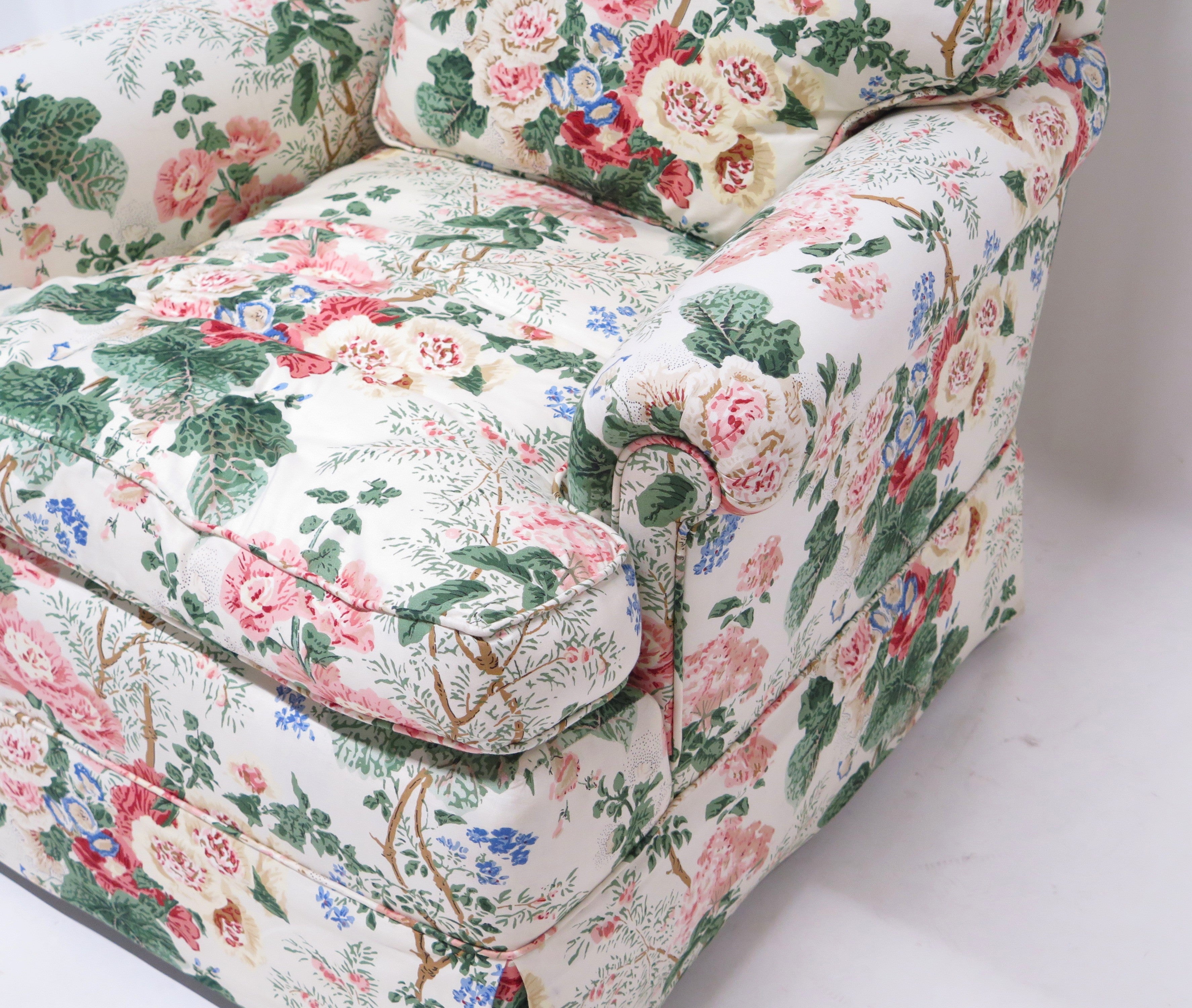 Down Filled Club Chair with Rolled Arms