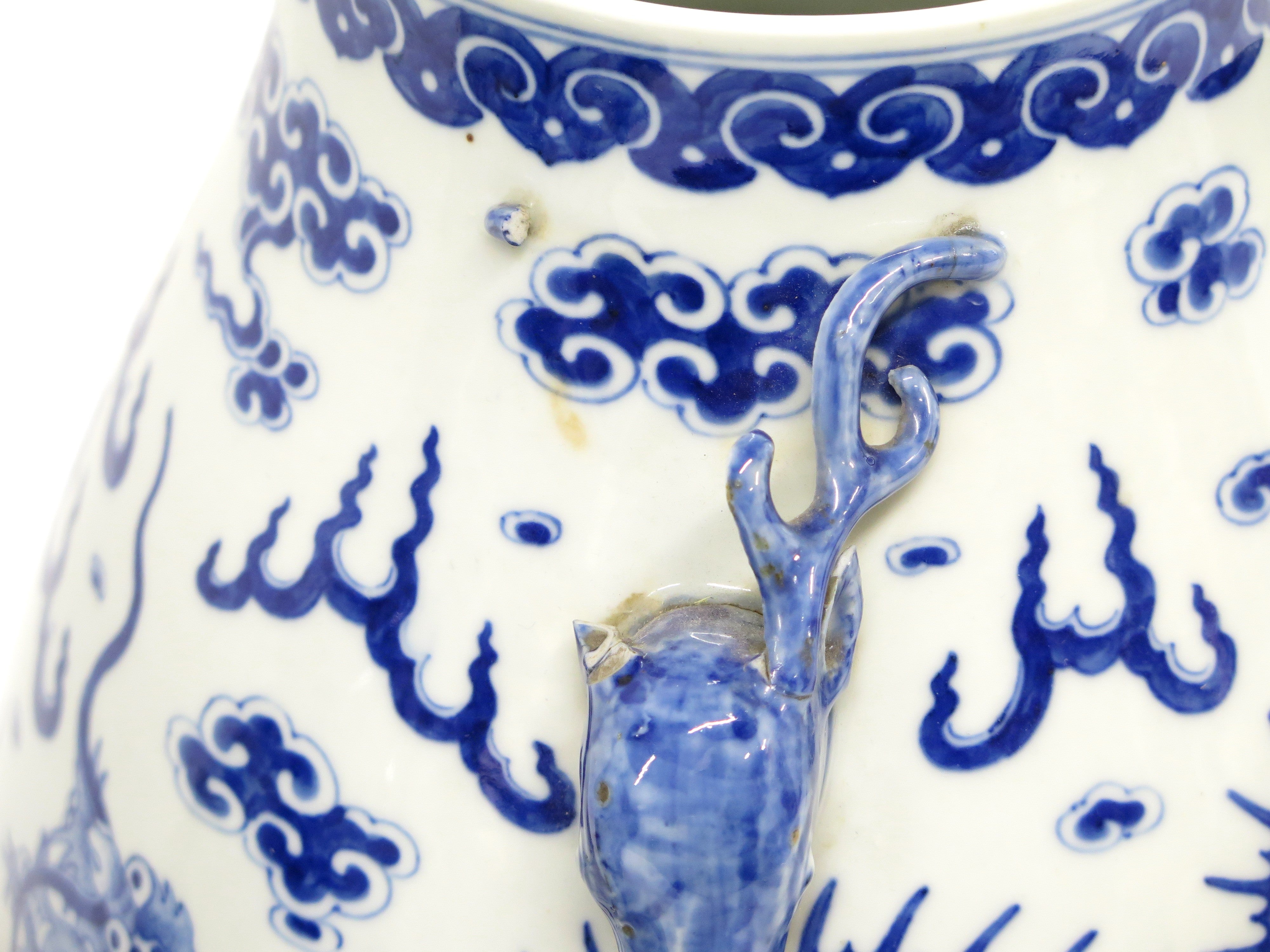 A Pair of Chinese Blue and White Gu form Vases