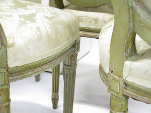 Set of 10 Louis XVI-Style Painted Side Chairs