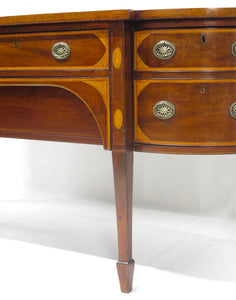 A Very Fine Mahogany, Satinwood and Harewood Stepped Bow Front Sideboard