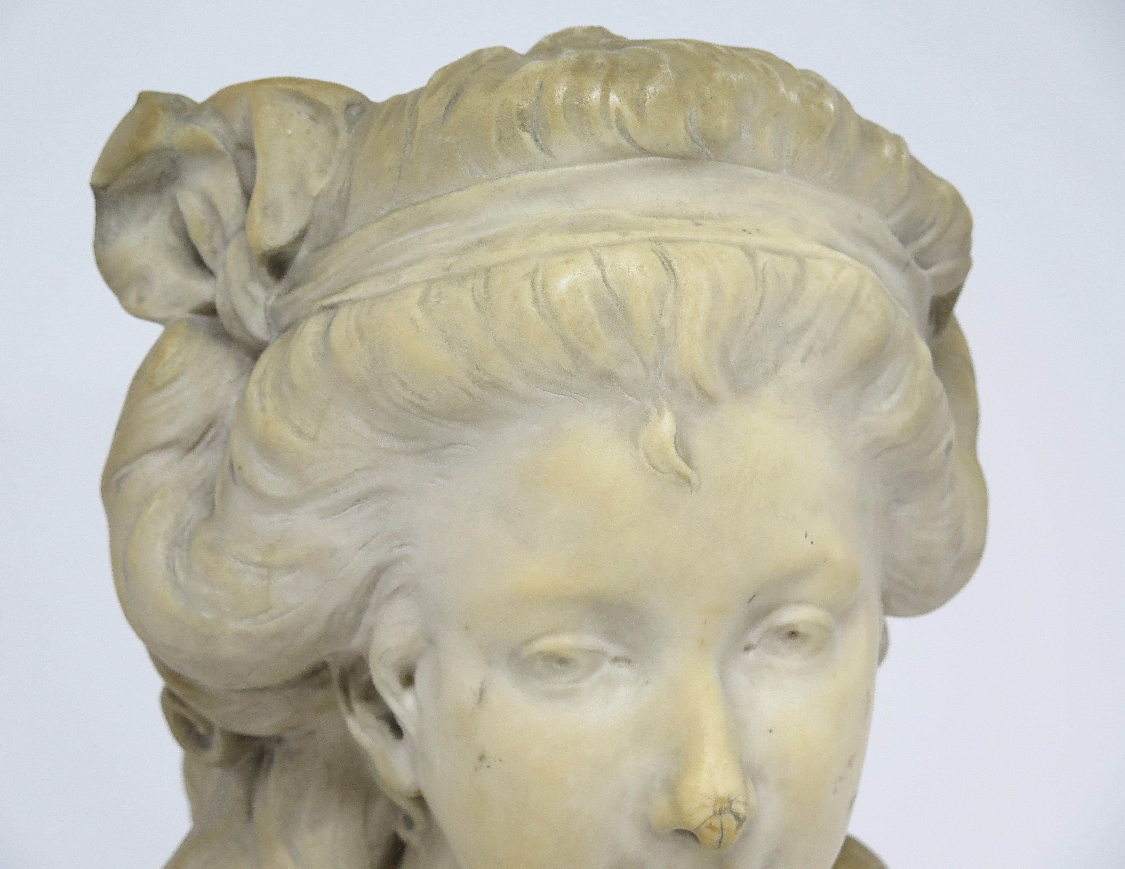 Carved Marble Bust of Marie Antoinette