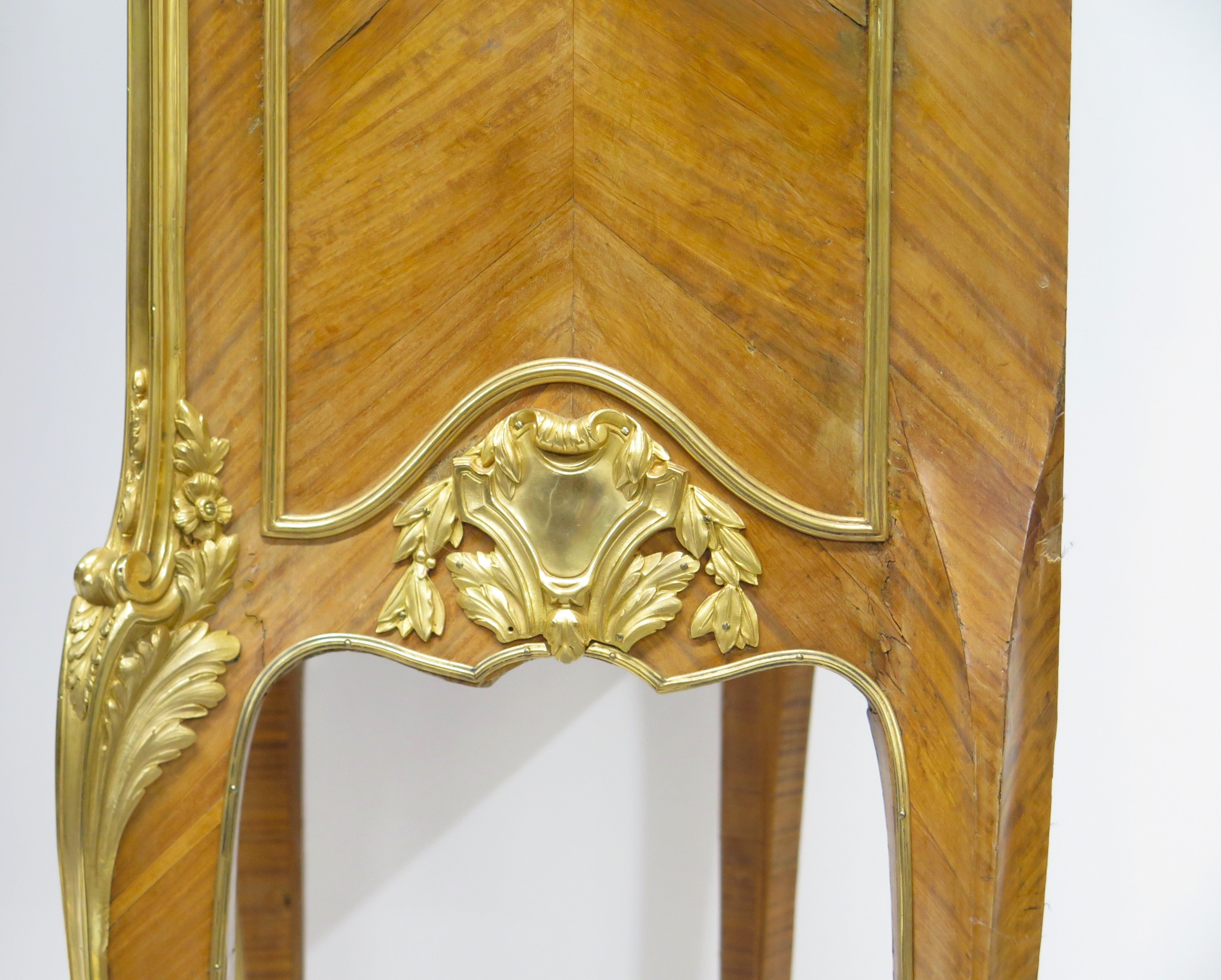 A Matched Pair of Louis XV / Transitional Ormolu-Mounted Parquetry Cabinets