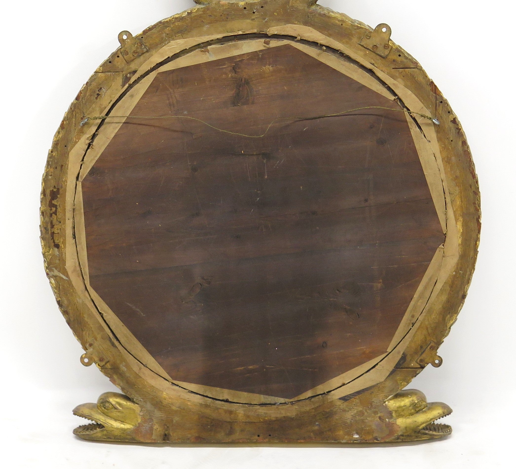 English Regency Giltwood Serpent-Form Convex Mirror