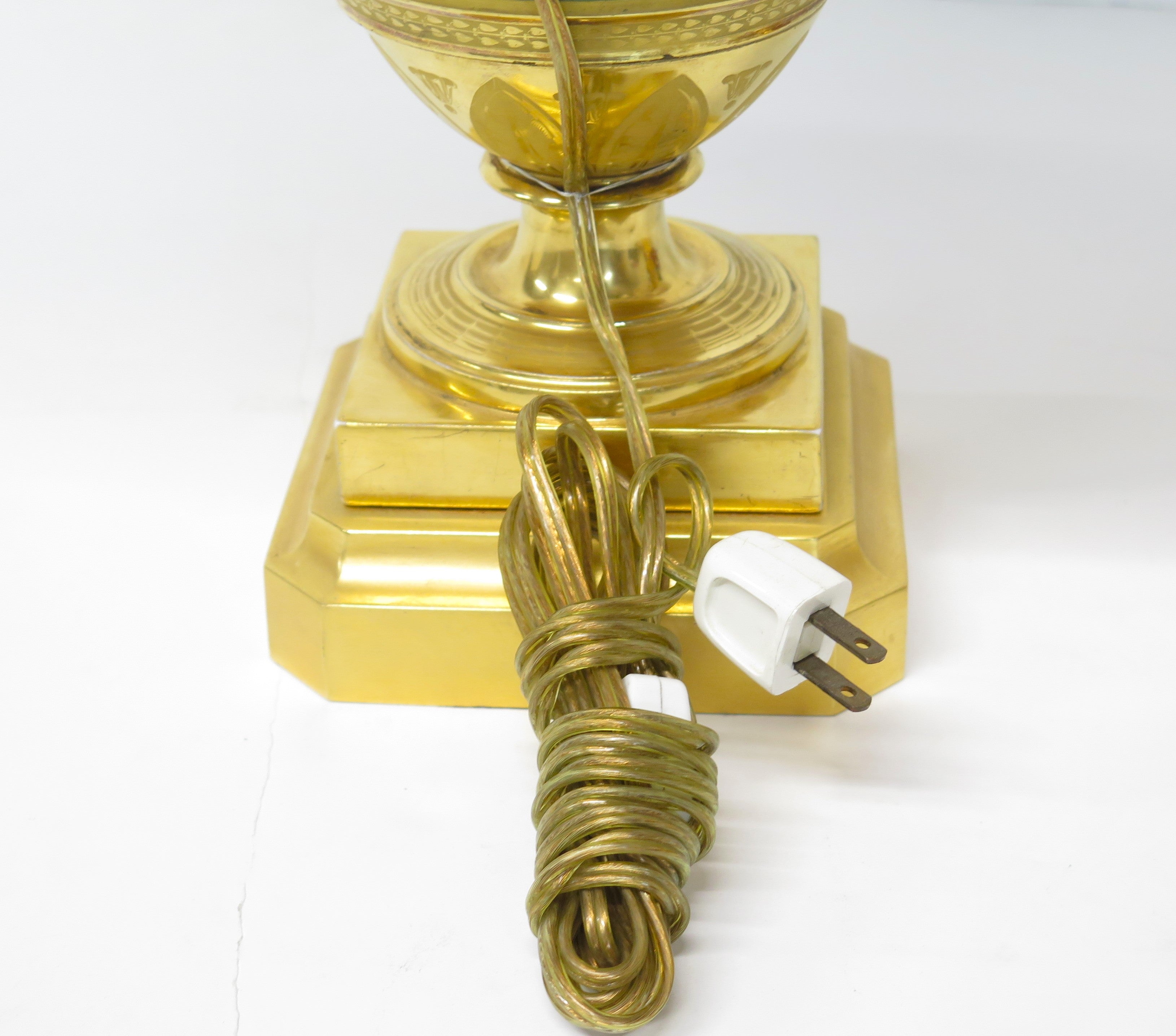Pair of Gilt Bronze and "Old Paris" Porcelain Neoclassical Table Lamps