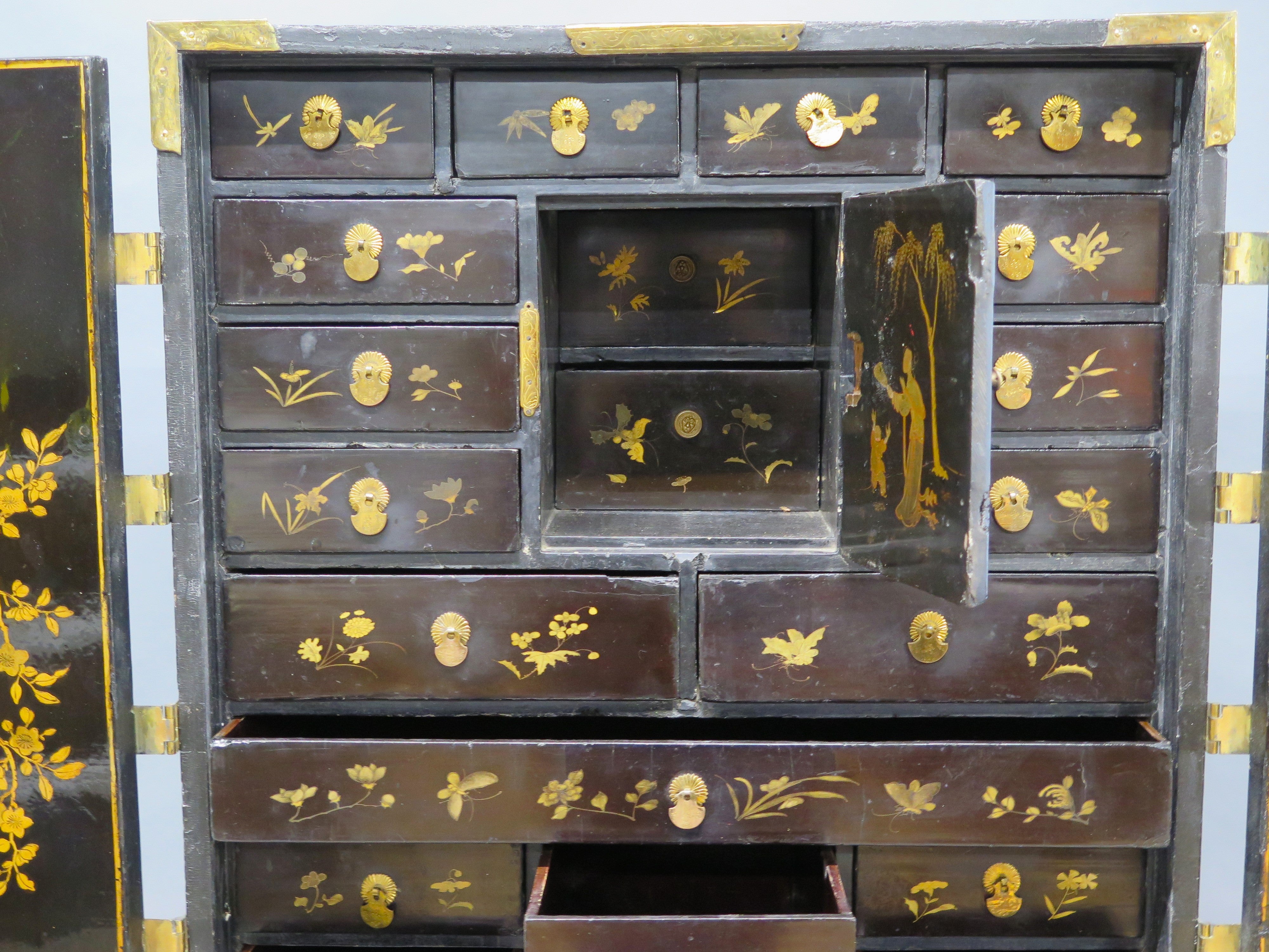 Opulent Chinese Collector's Cabinet on Stand