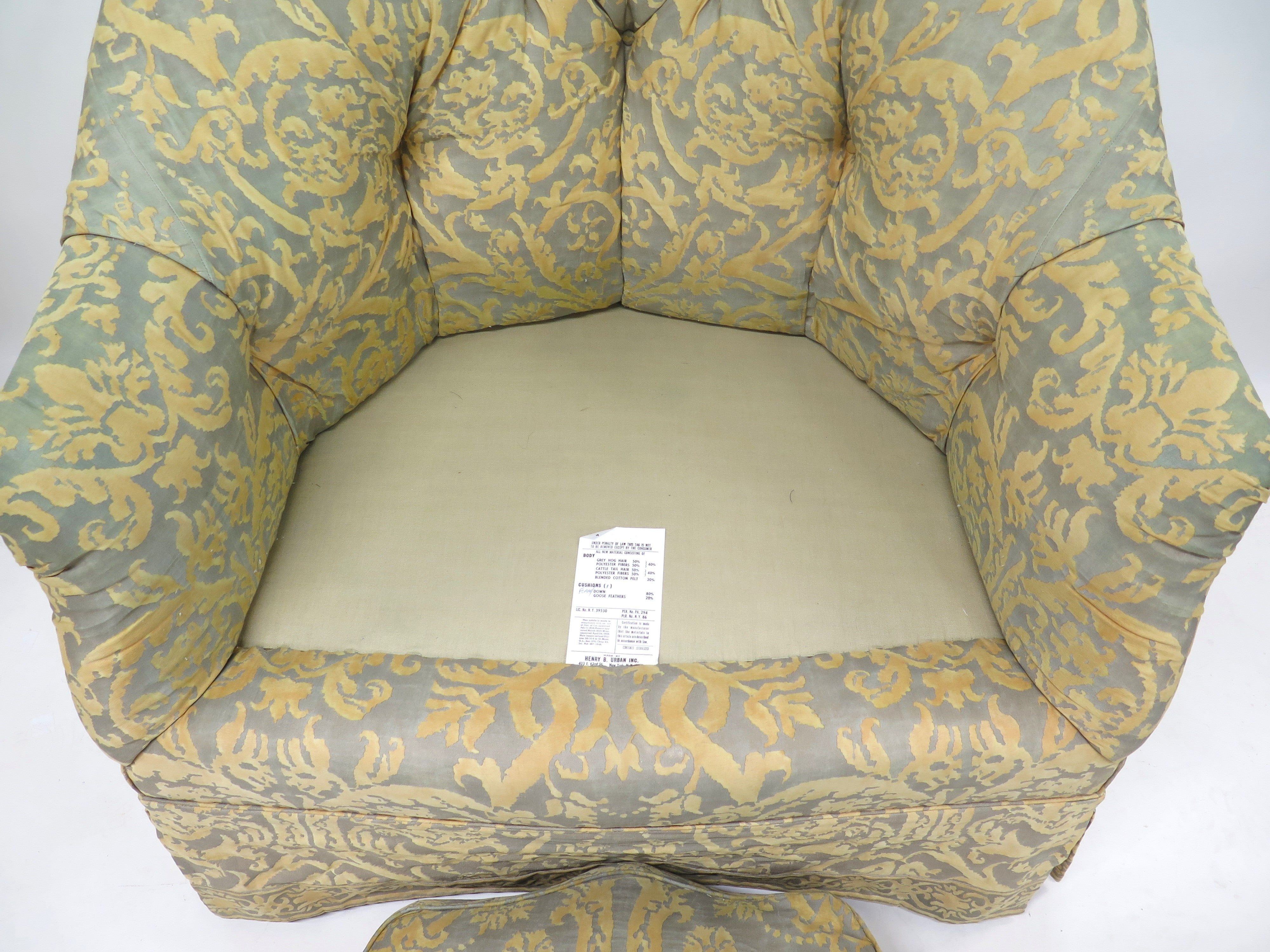 Vintage Fortuny Covered English Tub Chairs