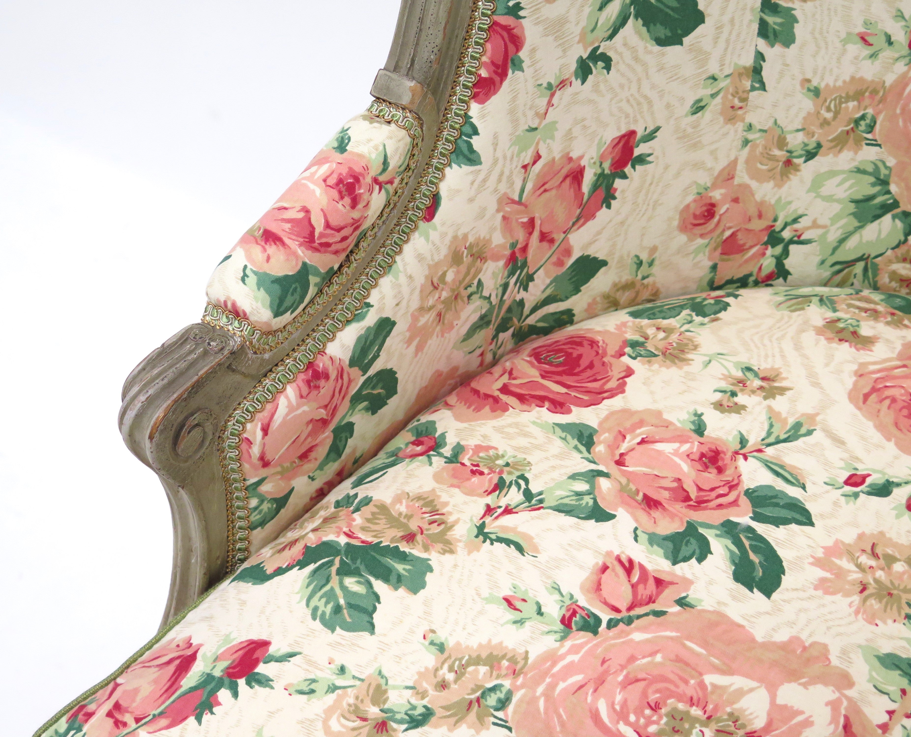 A Beautiful Louis XV Style Painted Bergere