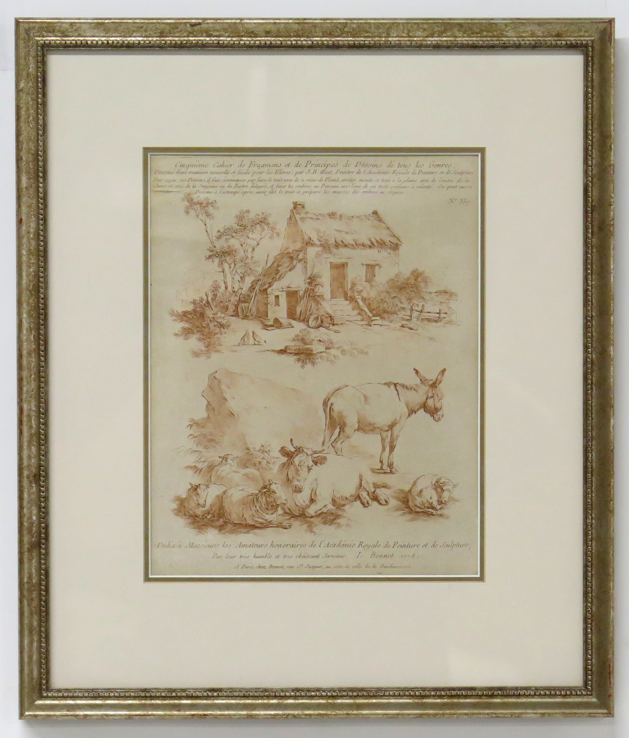 "Cahier de Principles" French School Print in the Manner of Sanguine