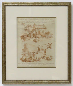 "Cahier de Principles" French School Print in the Manner of Sanguine
