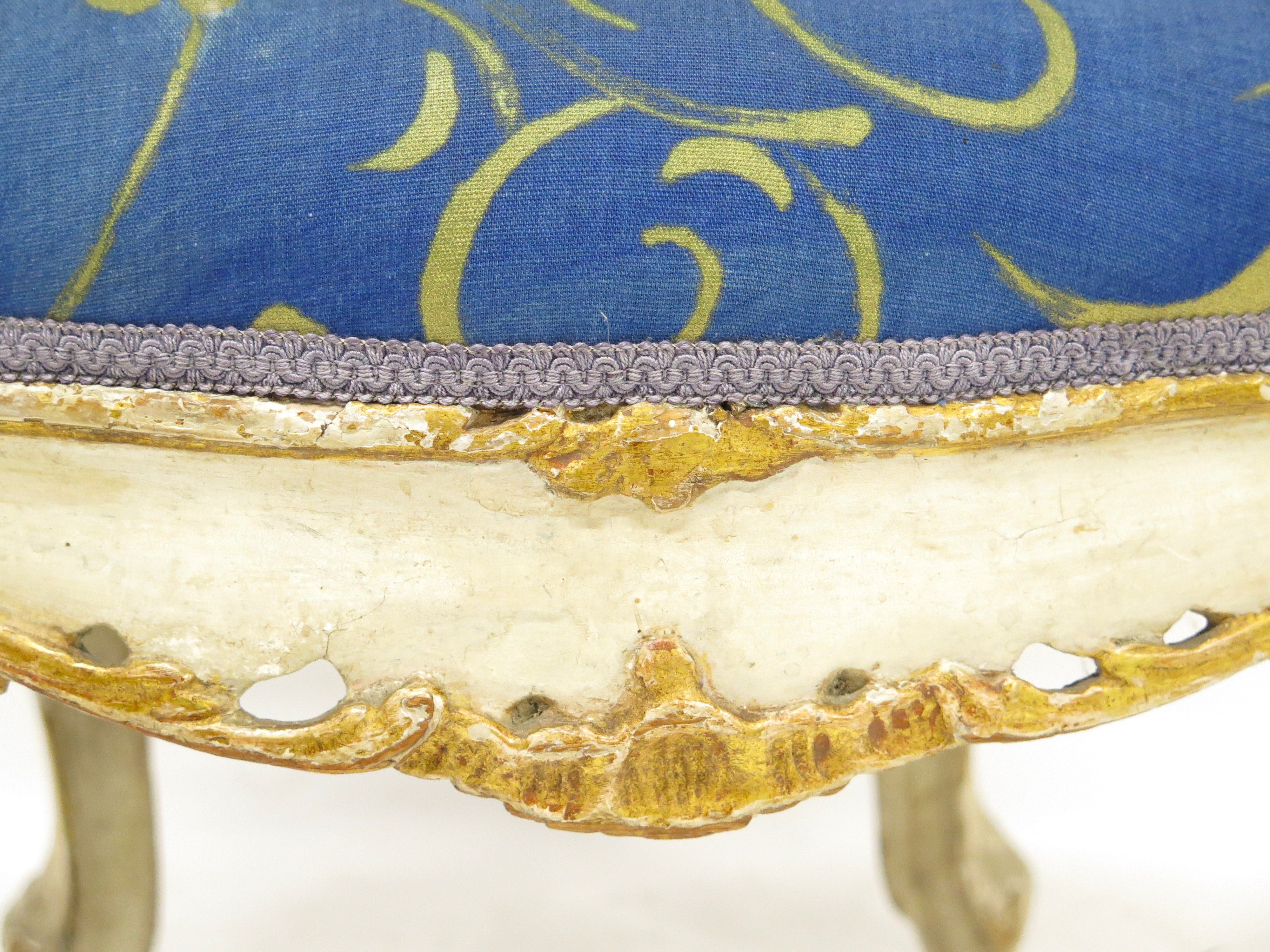 A 19th Century Venetian Painted and Parcel Gilt Arm Chair in the Rococo Style