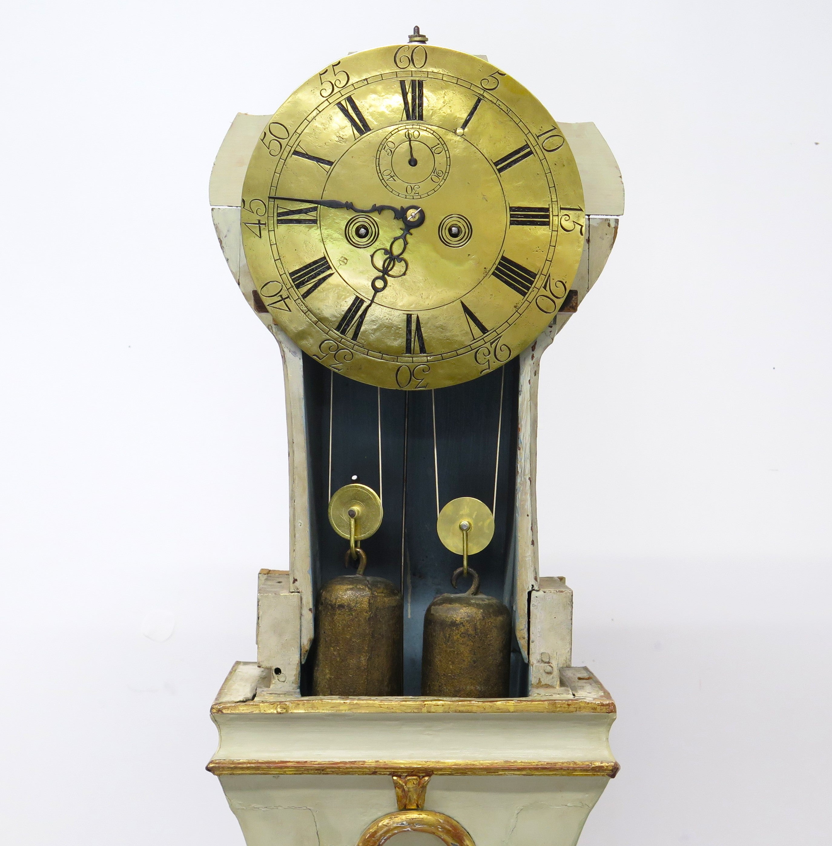 Baroque Paint and Parcel Gilt Longcase Clock