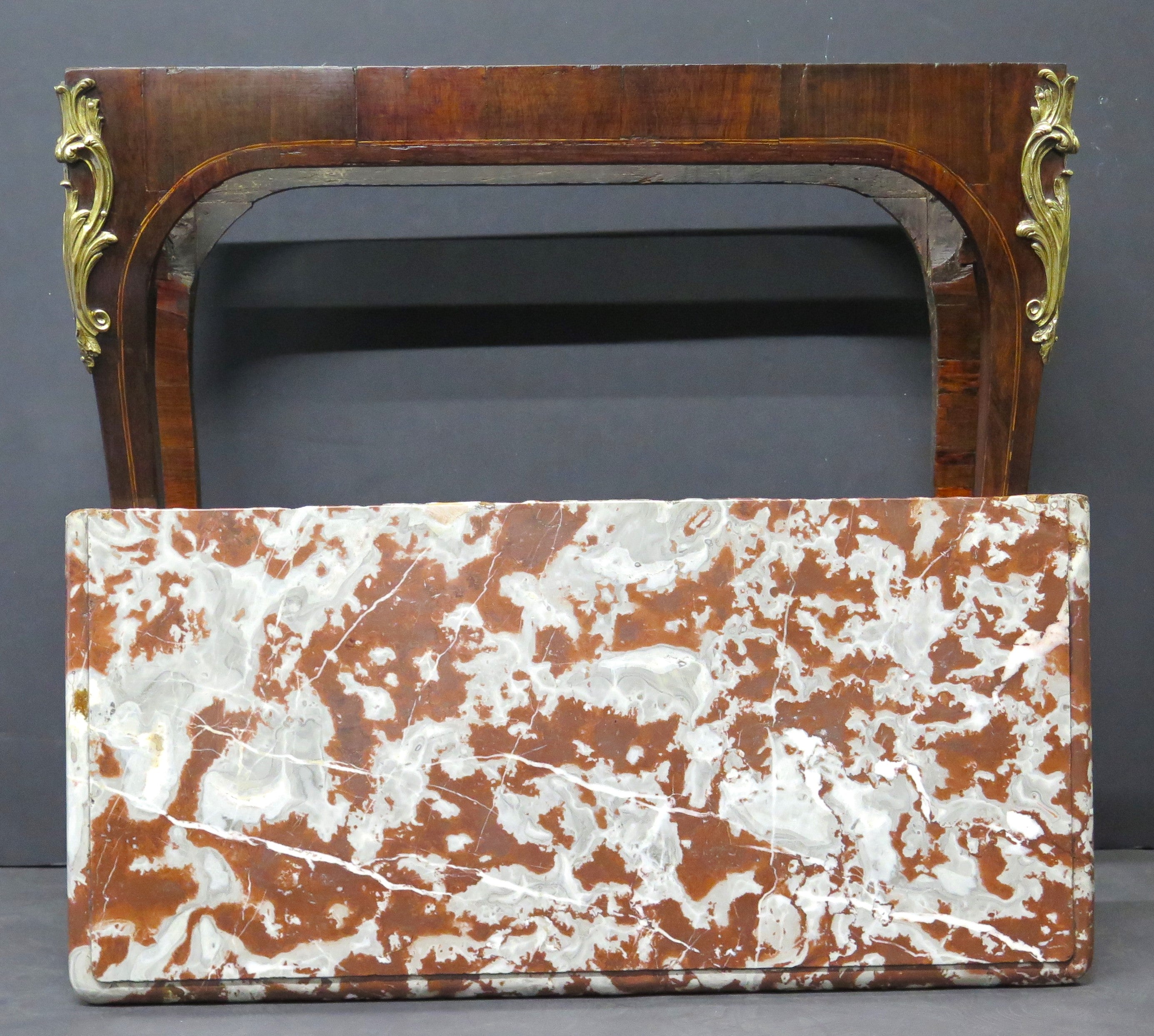 A Small Louis XV Marble Topped Console Table