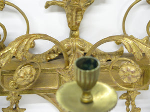 Pair of Georgian Revival Robert Adam-Style 3-Light Girandoles