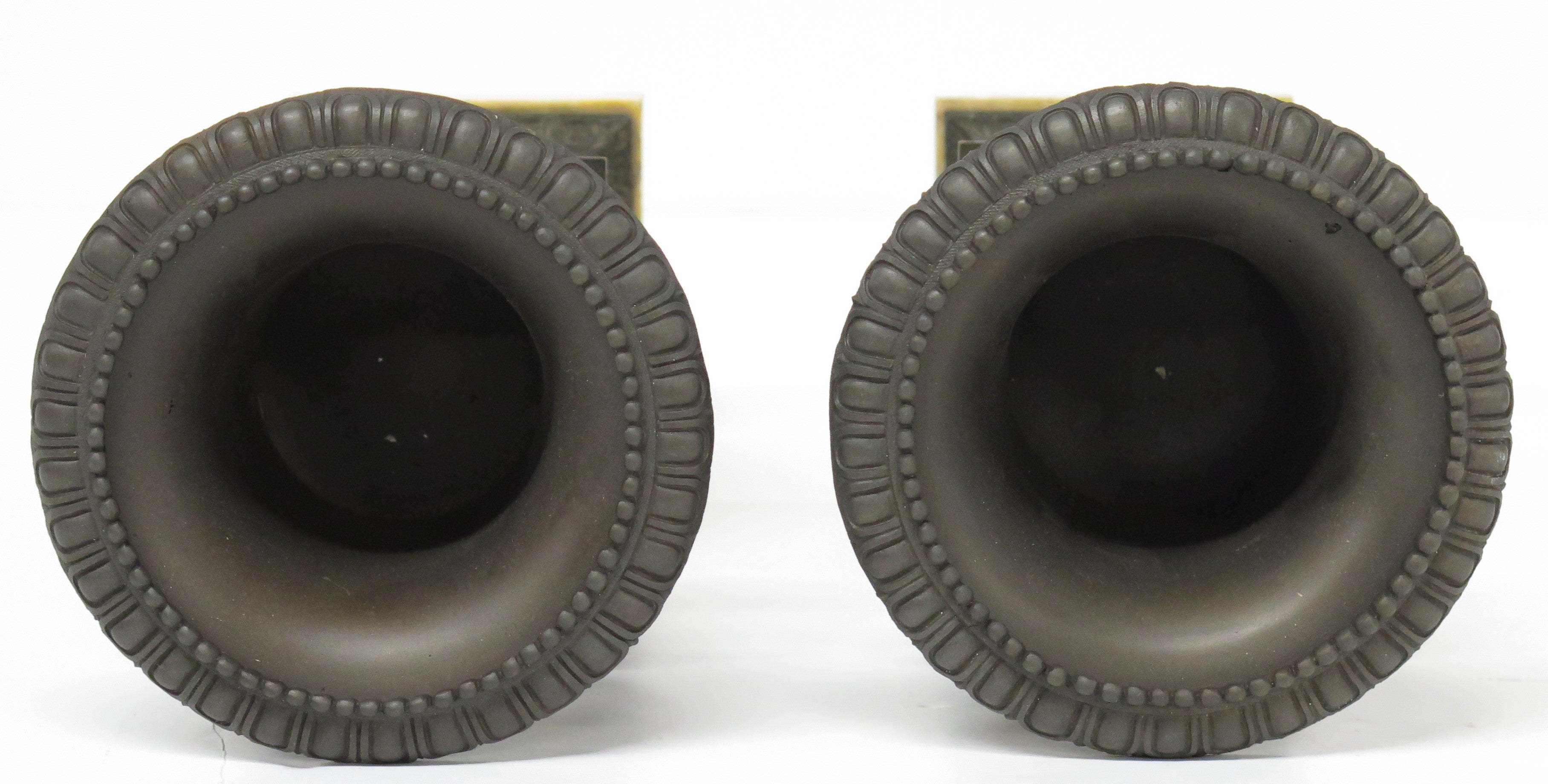 A Pair of French Restoration Patinated Bronze and Siena Marble Vases