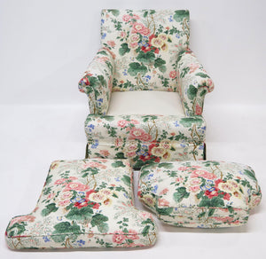 Down Filled Club Chair with Rolled Arms