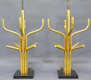 A Pair of Fine French Gilt Bronze Lamps