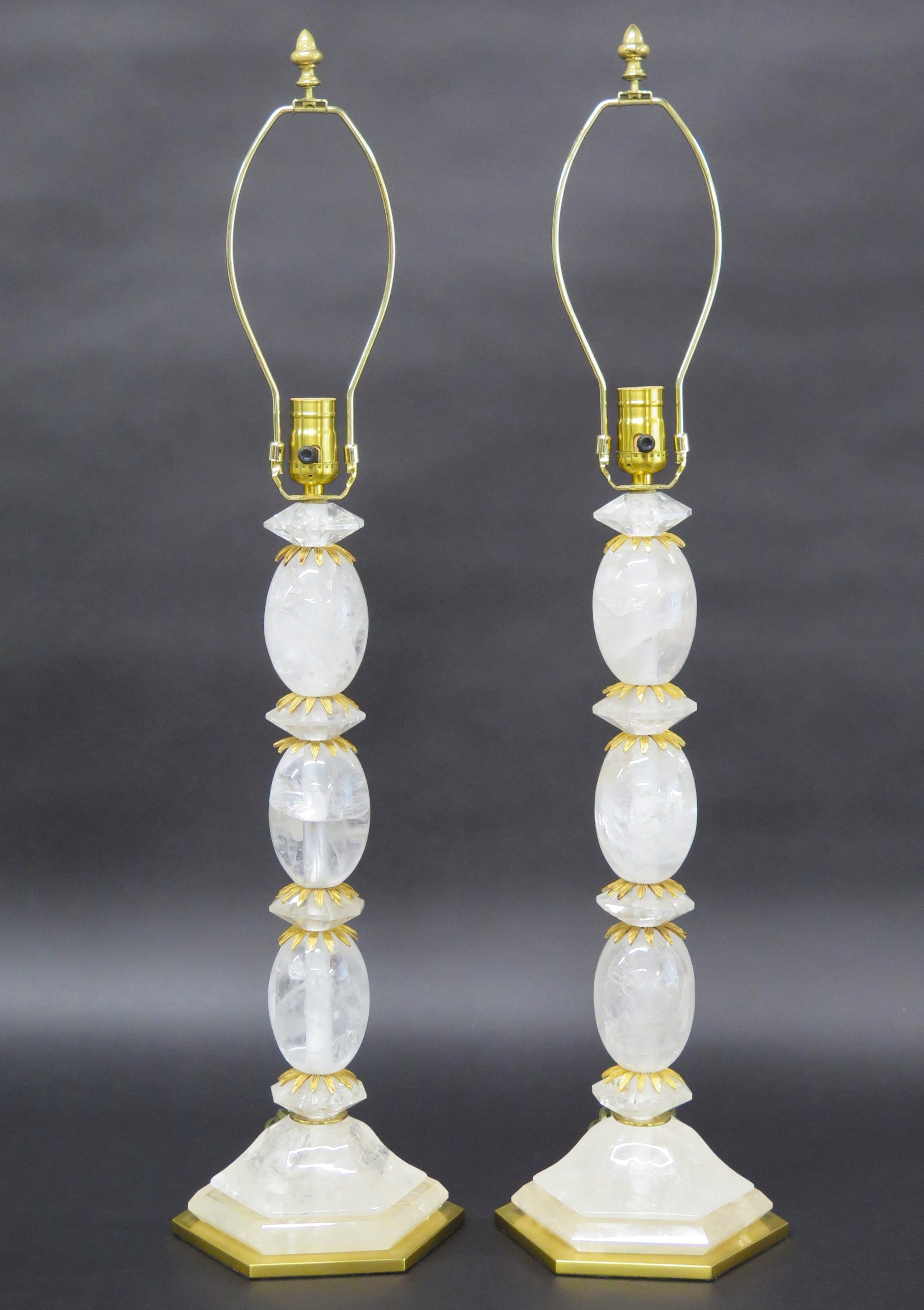 A Pair of Rock Crystal Lamps