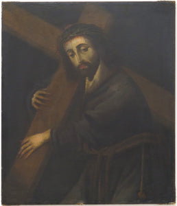 Antique Old Masters Style Portrait of Jesus Carrying the Cross