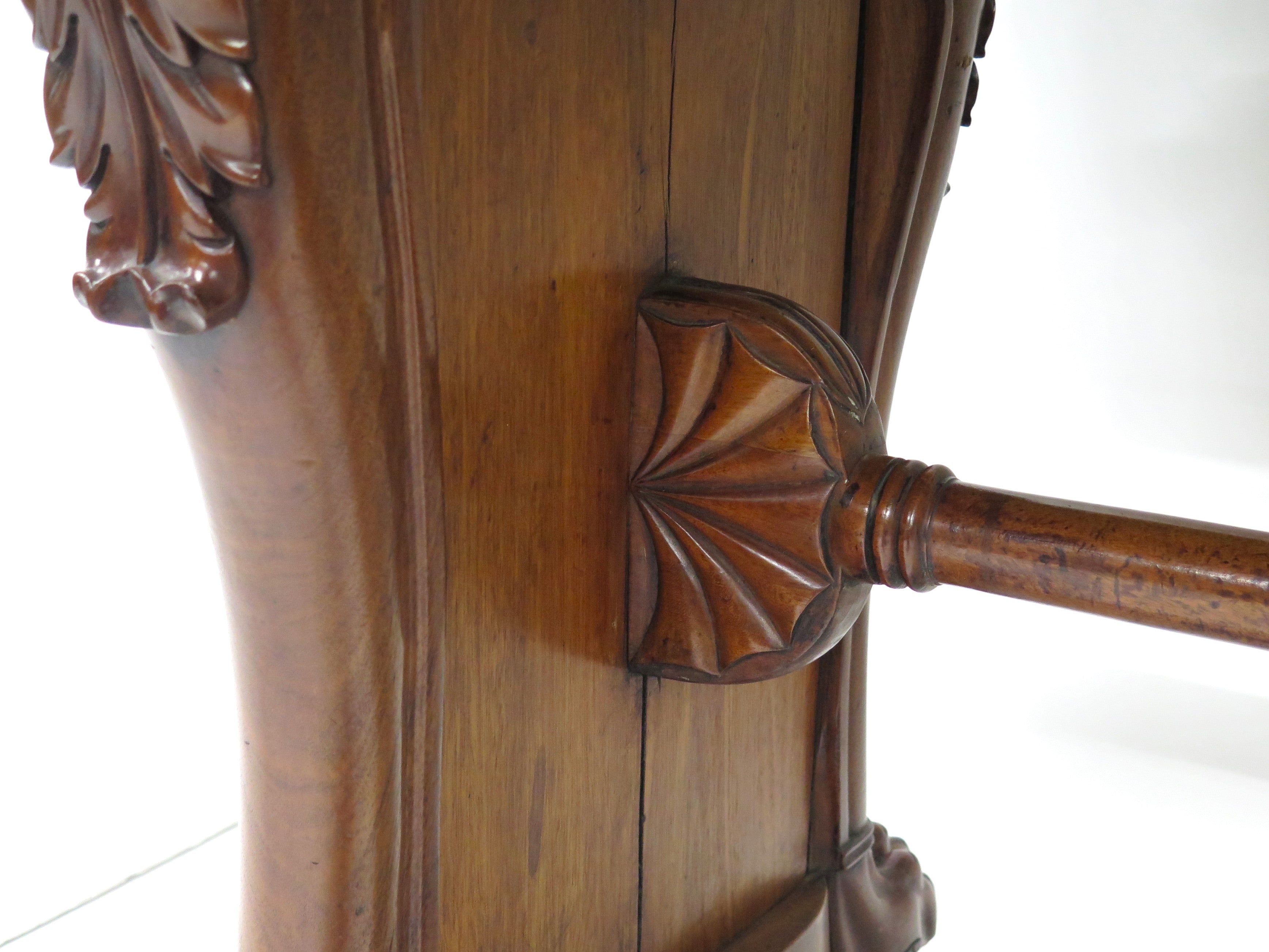 William IV Mahogany Stretcher Based Library Table with Black Leather Top