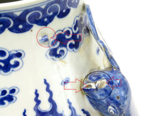 A Pair of Chinese Blue and White Gu form Vases