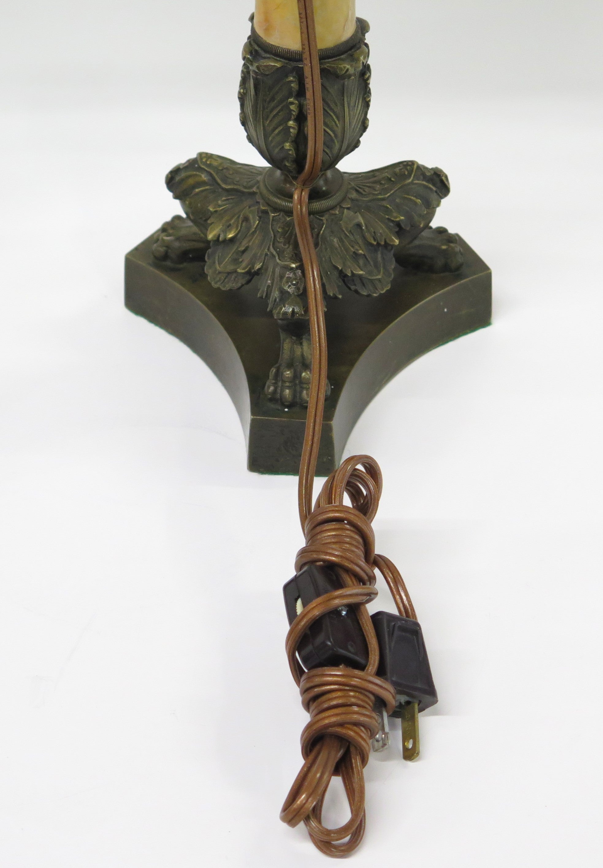 Pair of Charles X Patinated Bronze Lamps