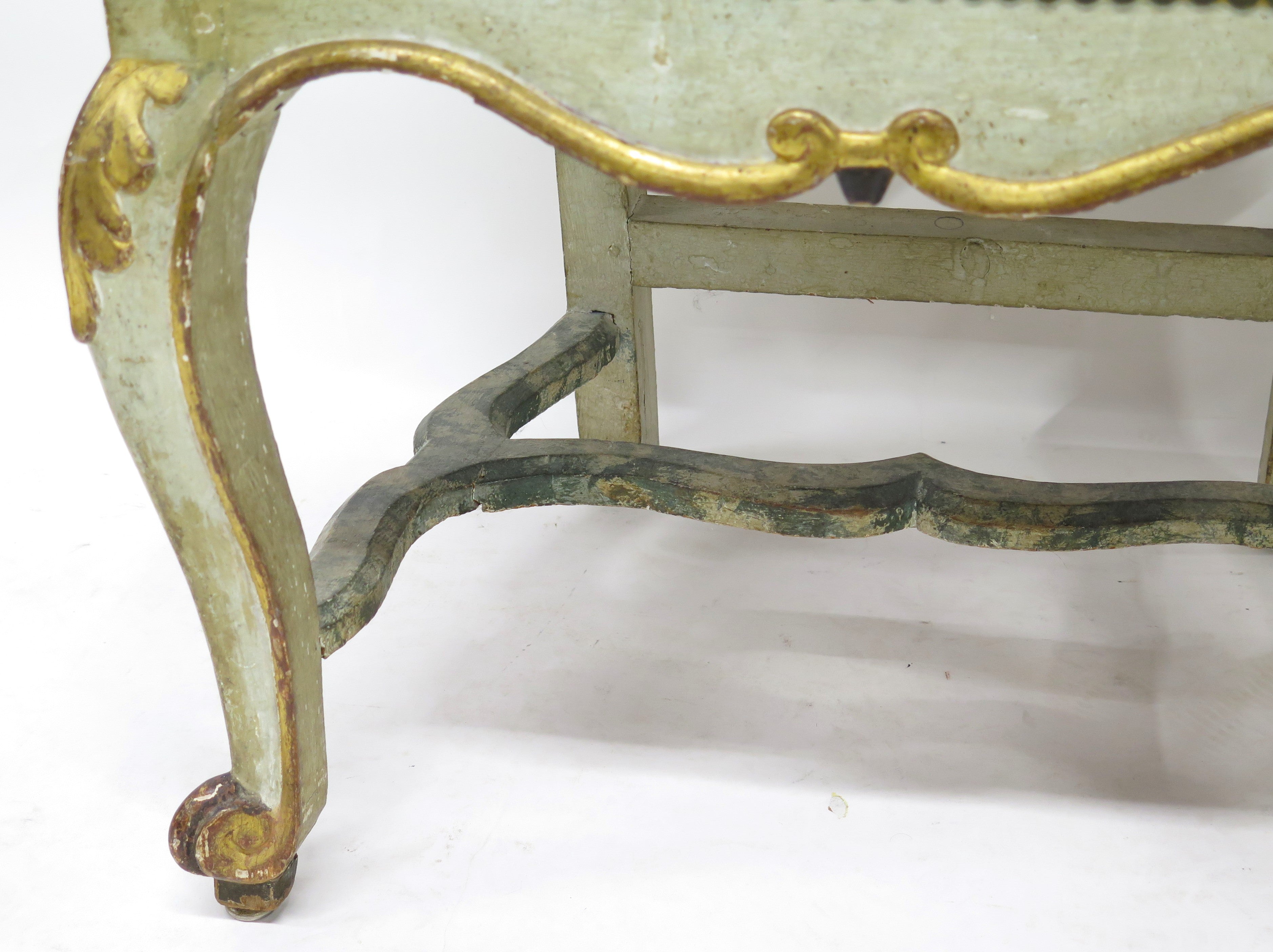 A Pair of 18th Century Paint and Parcel Gilt Italian Side Chairs