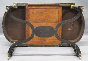 Napoleon III Center Table with Bone, Mother of Pearl, and Brass Inlay