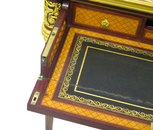 A Very Fine French 19th Century Ormolu-mounted Mahogany and kingwood Table à écrire ( Writing Table ) in the Louis XVI Style