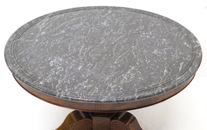 Early 19th Century Charles X Mahogany Marble Top Center Table