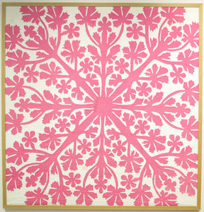 Beautiful Pink and White Hawaiian Applique Quilt