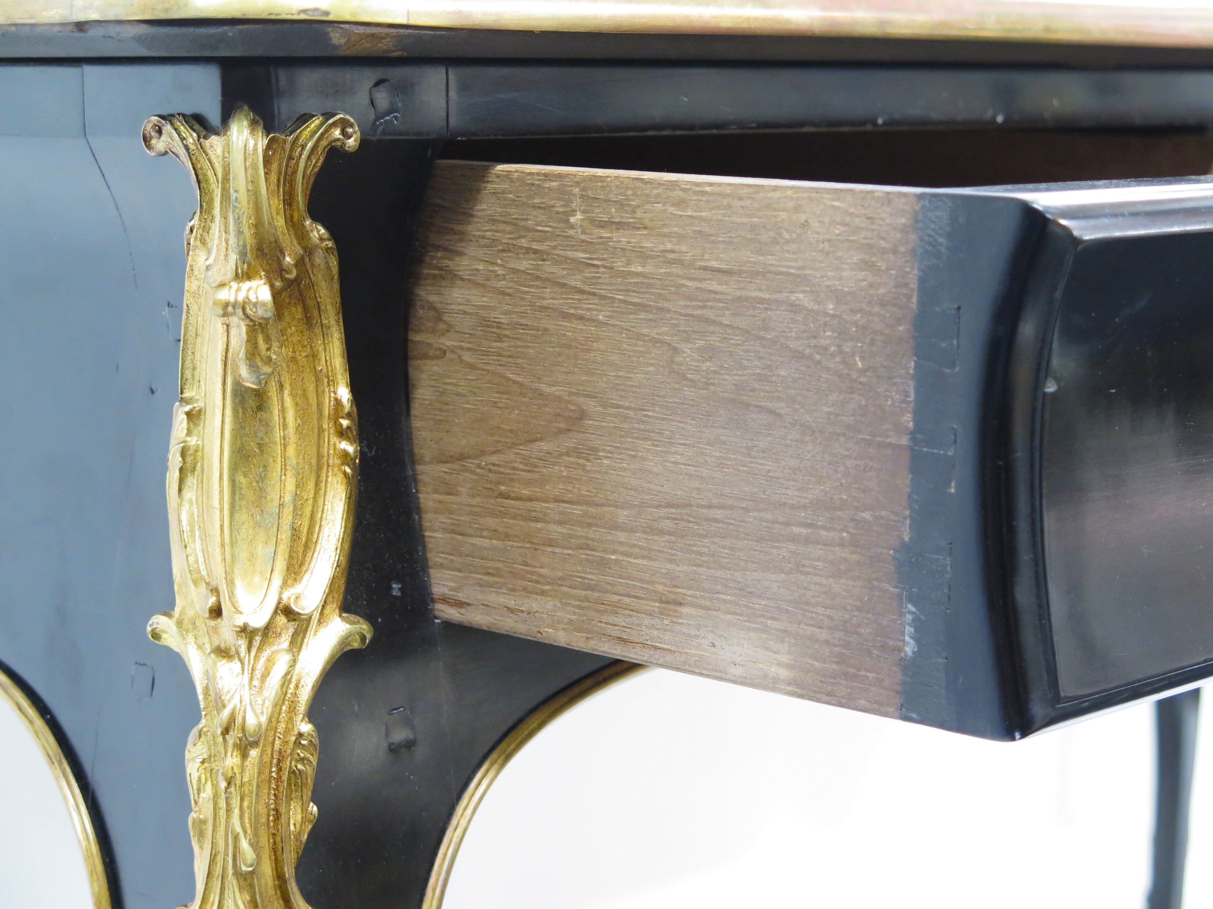 A Louis XV-Style Black Lacquer Bureau Plat / Writing Desk