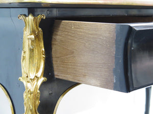 A Louis XV-Style Black Lacquer Bureau Plat / Writing Desk
