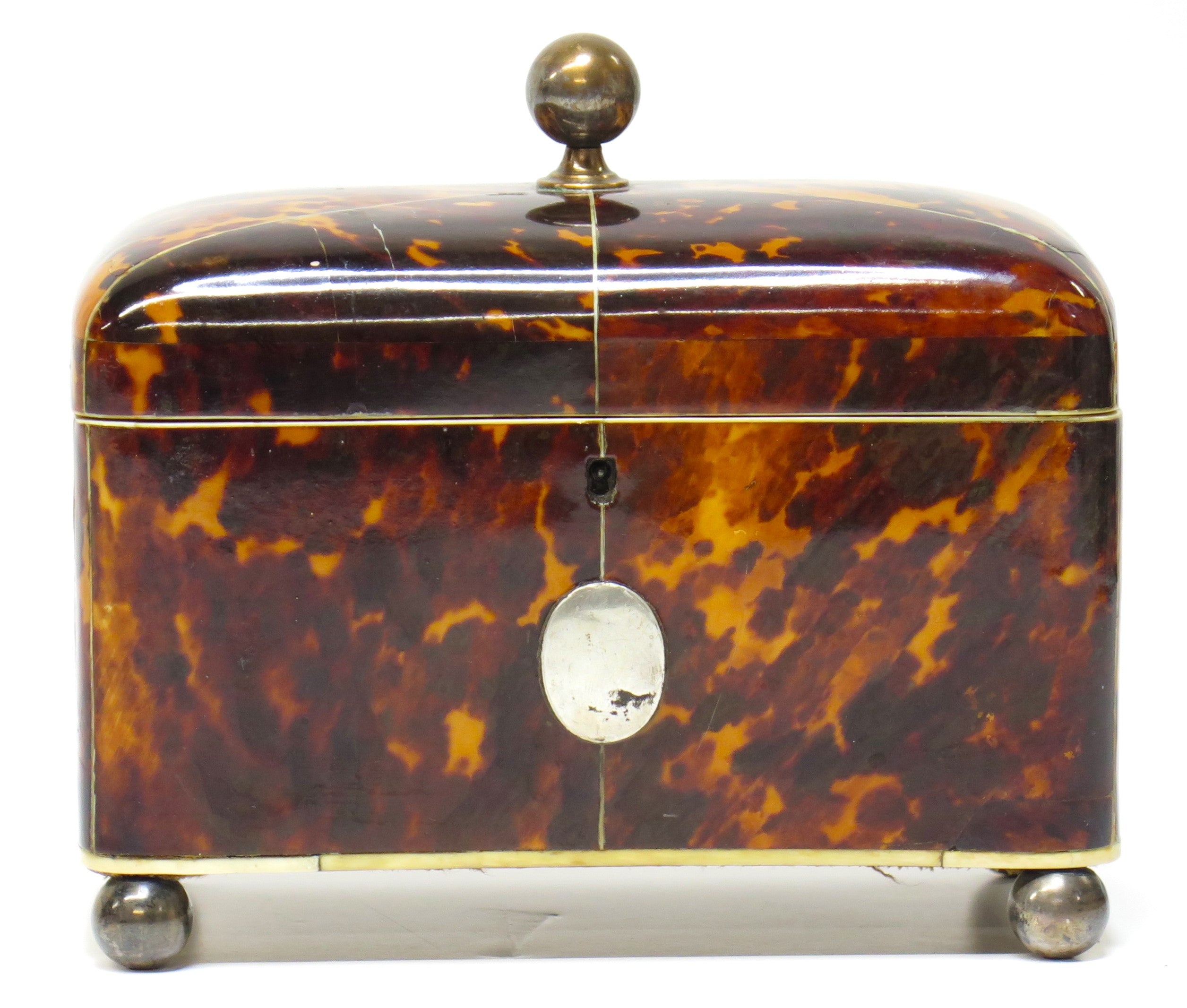 Tortoise Shell Tea Caddy with Silver Decoration – Nick Brock Antiques
