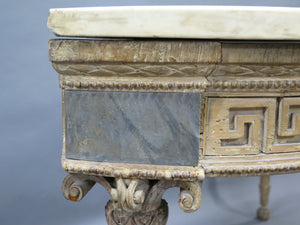 Piedmontese Side Table / Console with Marble and Scagliola Top