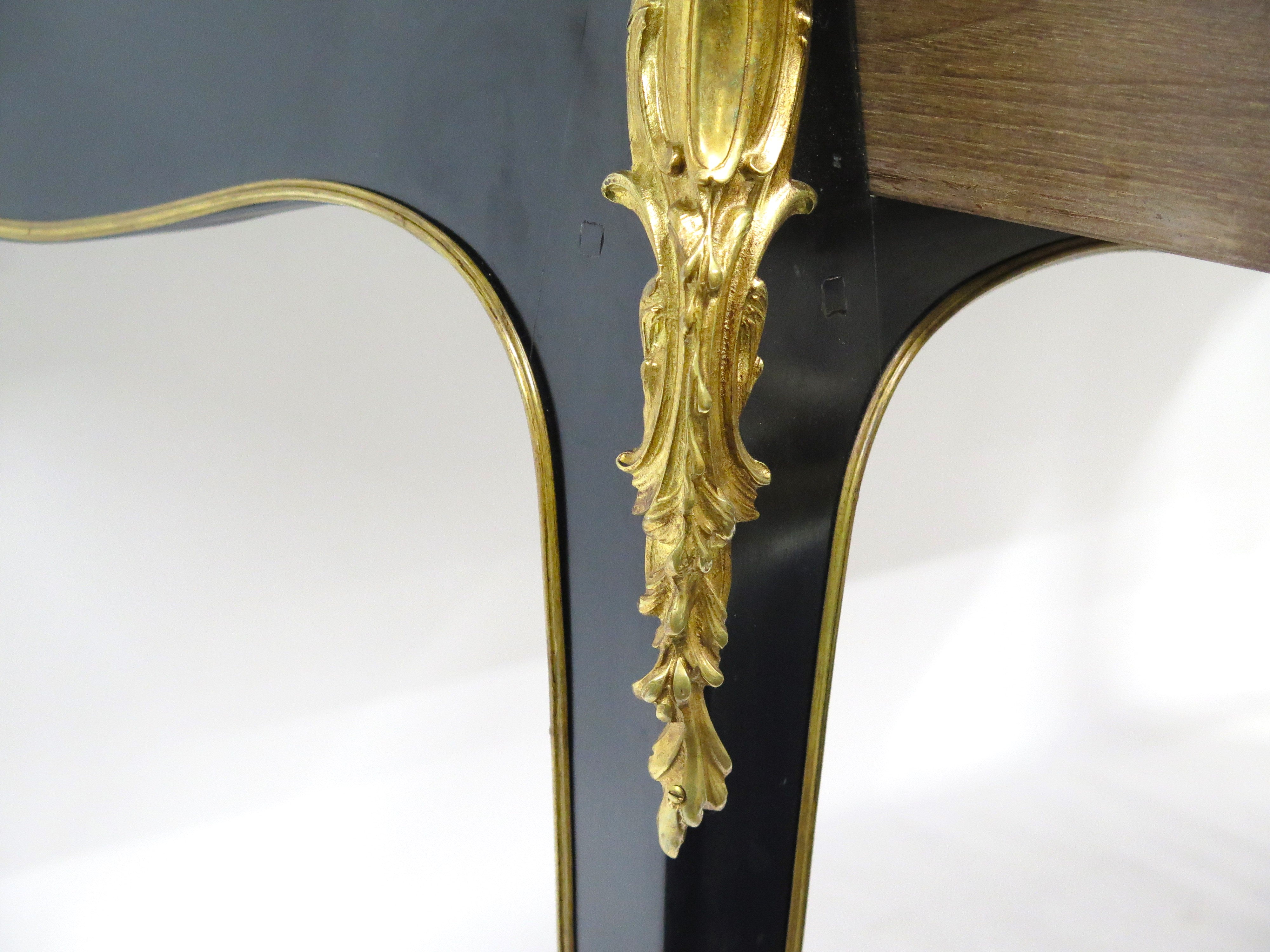 A Louis XV-Style Black Lacquer Bureau Plat / Writing Desk