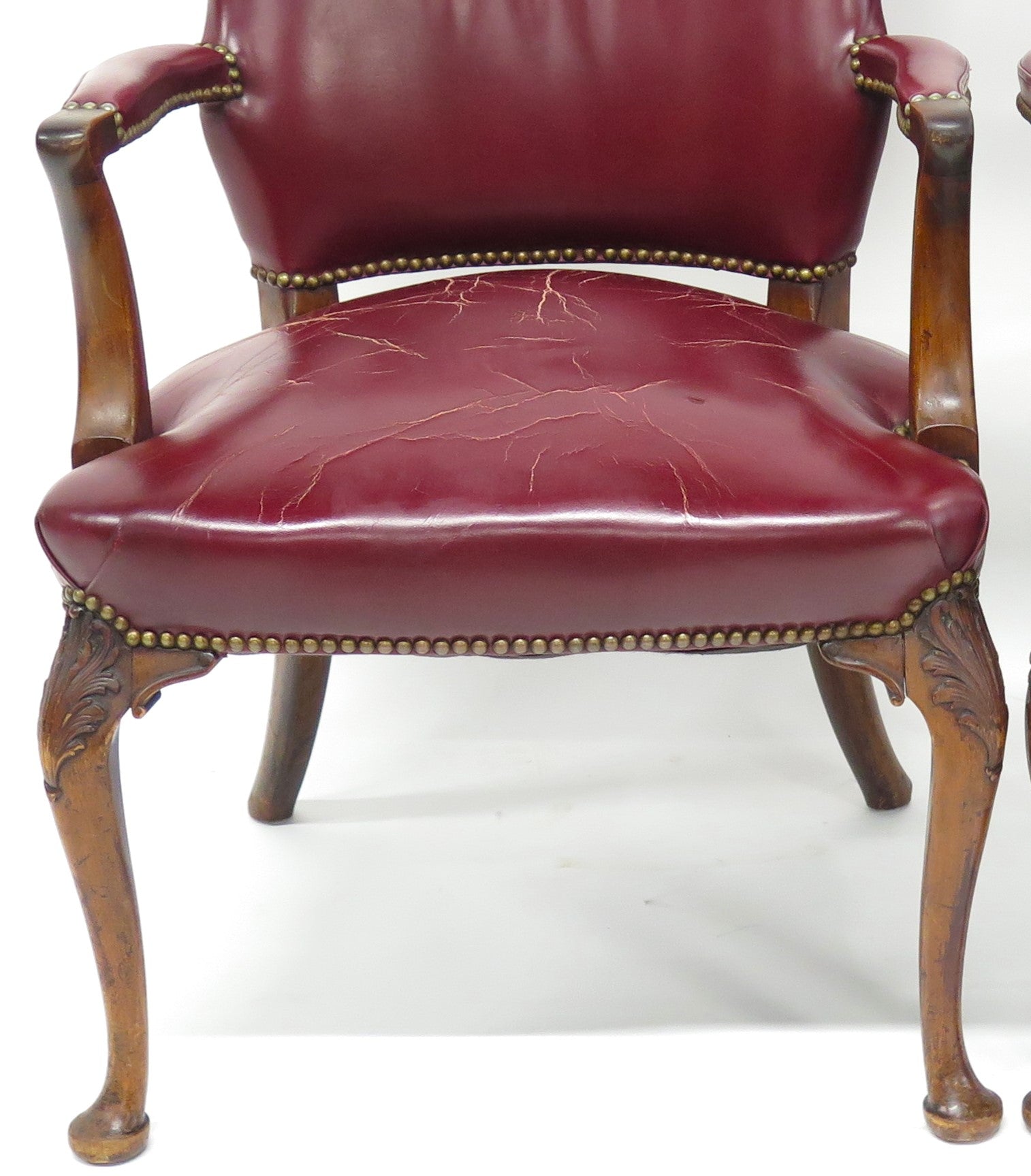 Pair of Georgian-Style Mahogany Elbow Chairs