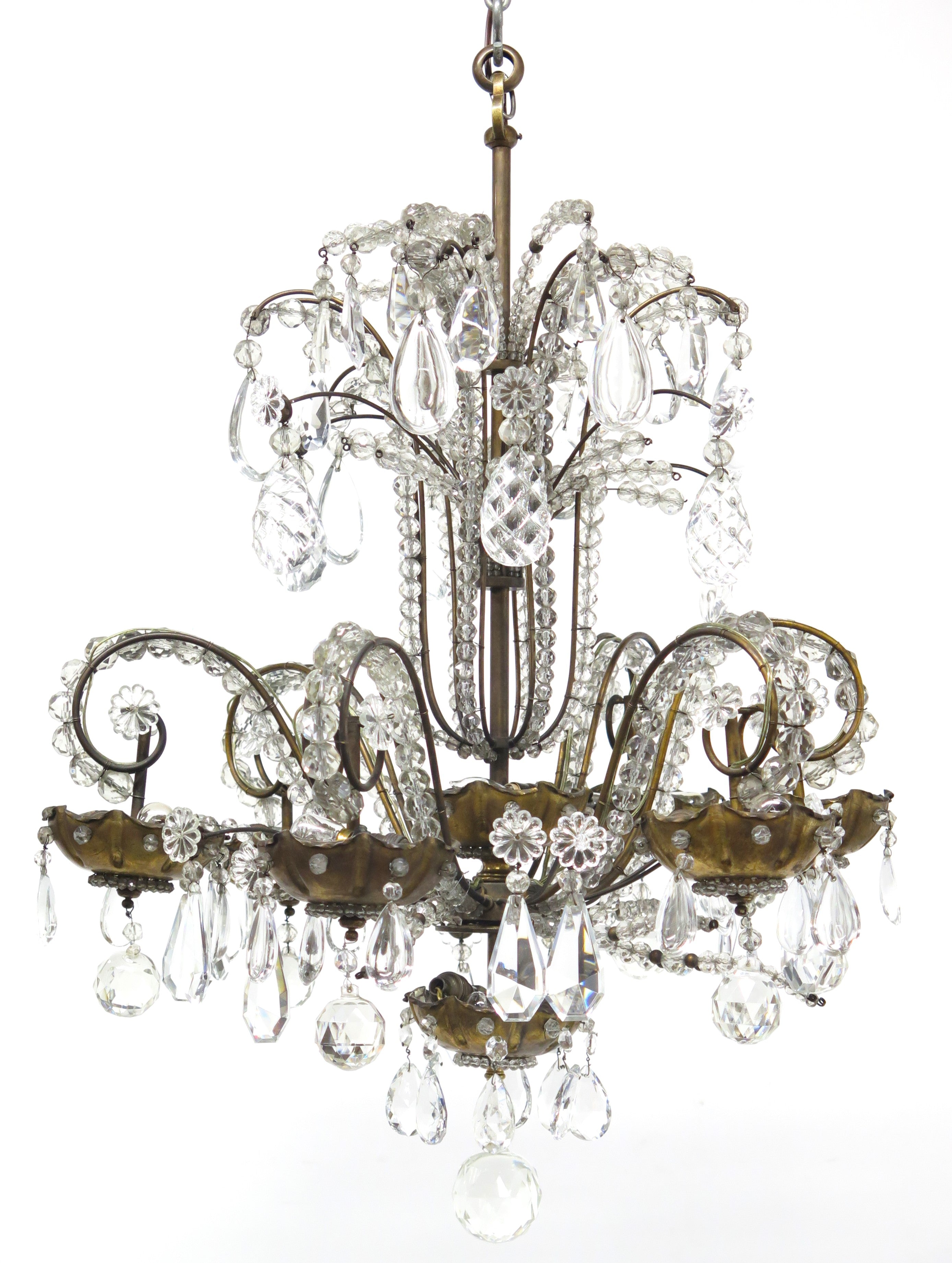 Art Deco Six-Light Chandelier by Maison Jansen
