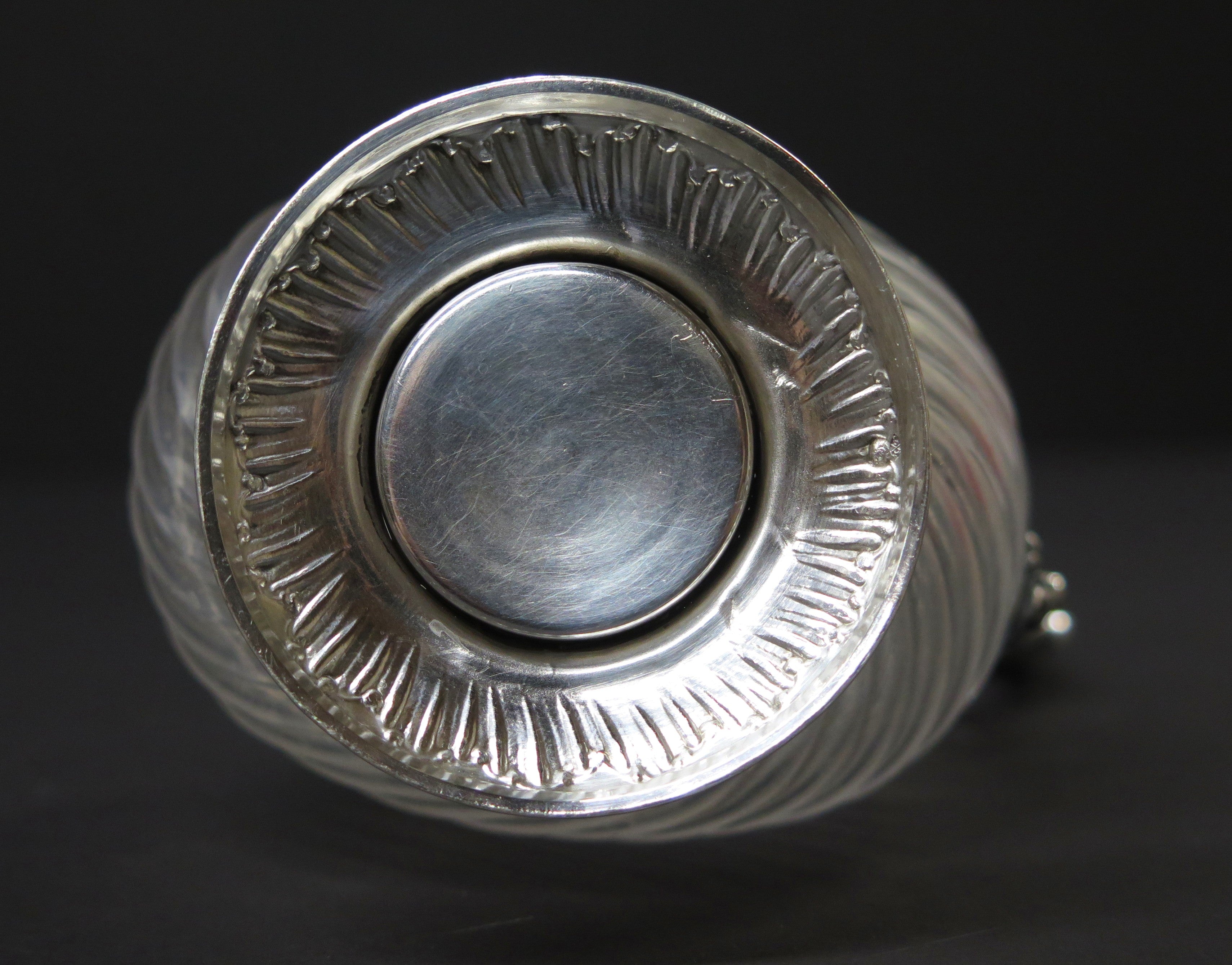 Antique French Sterling Silver Cut Crystal Claret Jug, Ewer