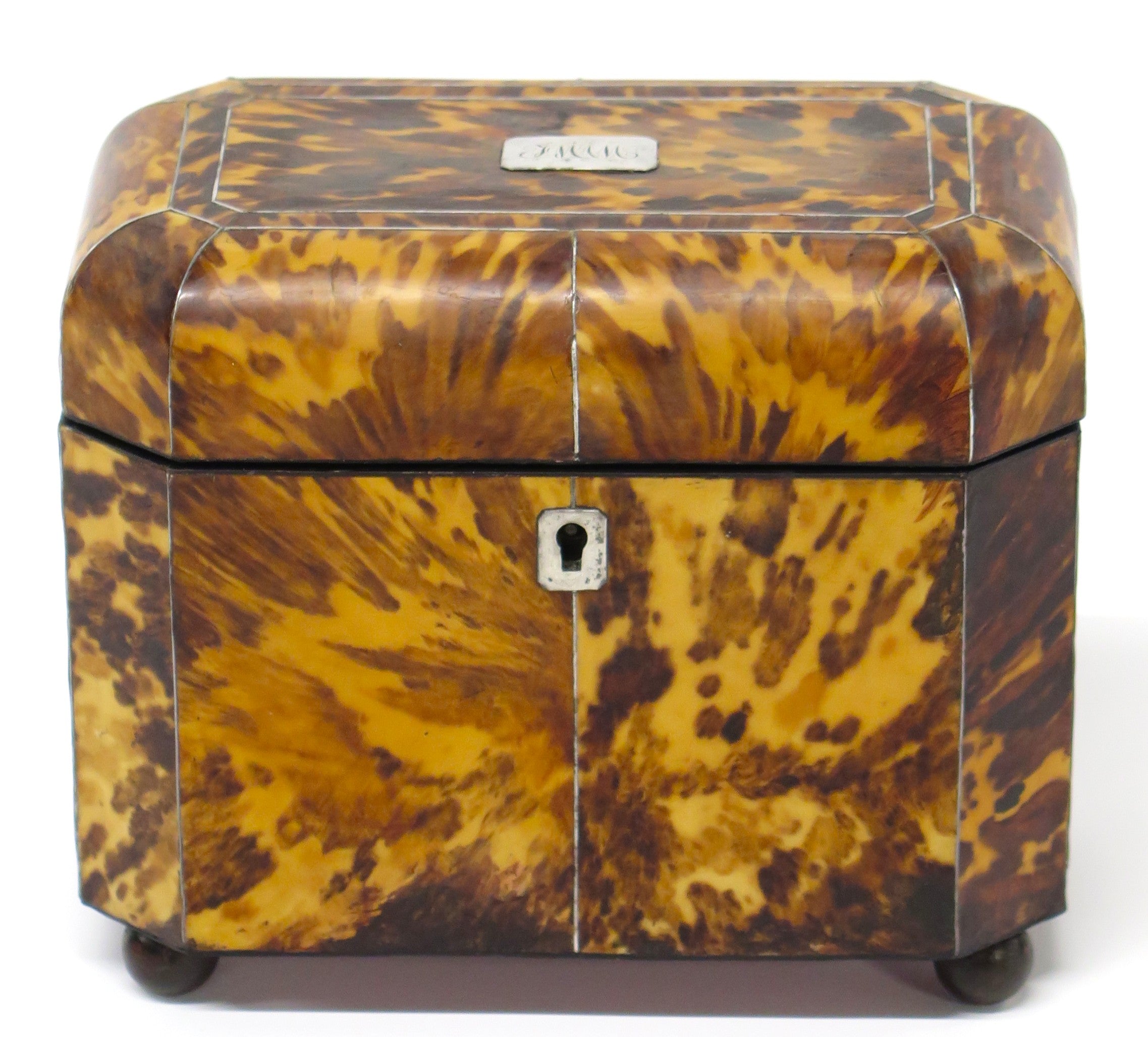 A Nicely Proportioned Tortoise Shell English Regency Tea Caddy – Nick ...