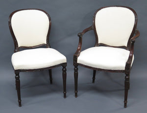 Set of Eight (8) George III Mahogany Dining Chairs