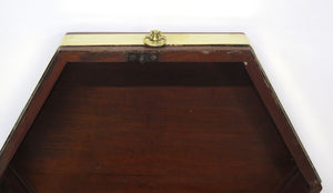 Georgian Mahogany Hexagonal Cellarette with Wide Brass Bands